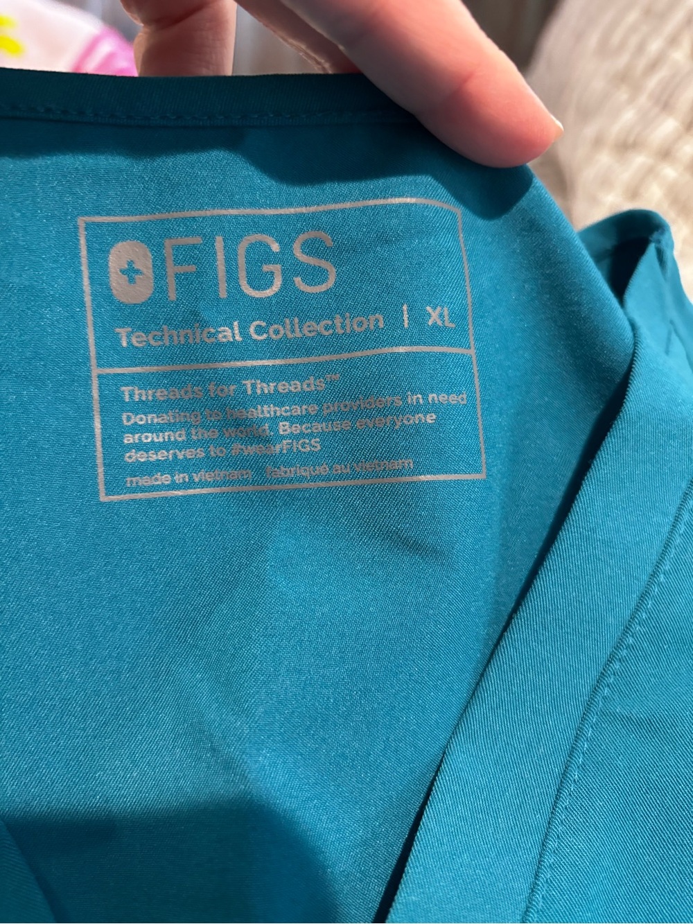 Figs Teal Medical Scrub Top - Picture 3 of 6